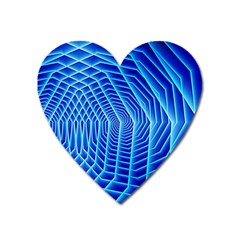 Blue Background Light Glow Abstract Art Heart Magnet by Nexatart