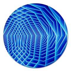 Blue Background Light Glow Abstract Art Magnet 5  (round) by Nexatart