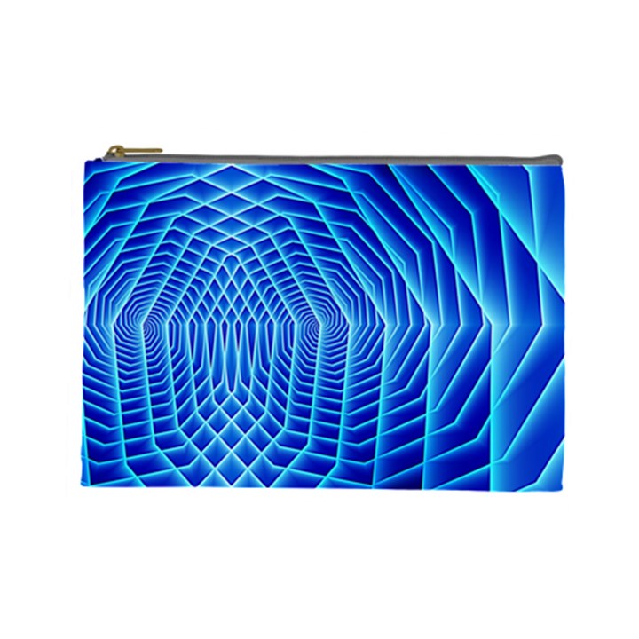 Blue Background Light Glow Abstract Art Cosmetic Bag (Large) 