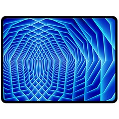 Blue Background Light Glow Abstract Art Fleece Blanket (large) 