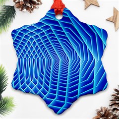 Blue Background Light Glow Abstract Art Snowflake Ornament (two Sides) by Nexatart