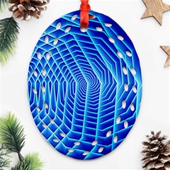 Blue Background Light Glow Abstract Art Ornament (oval Filigree) by Nexatart