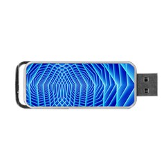 Blue Background Light Glow Abstract Art Portable Usb Flash (two Sides) by Nexatart