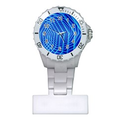 Blue Background Light Glow Abstract Art Plastic Nurses Watch by Nexatart