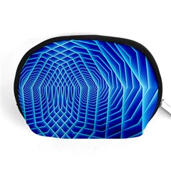 Blue Background Light Glow Abstract Art Accessory Pouches (medium)  by Nexatart