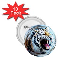 Tiger Animal Art Swirl Decorative 1 75  Buttons (10 Pack) by Nexatart