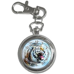 Tiger Animal Art Swirl Decorative Key Chain Watches by Nexatart