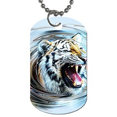 Tiger Animal Art Swirl Decorative Dog Tag (two Sides) by Nexatart