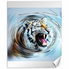 Tiger Animal Art Swirl Decorative Canvas 16  X 20   by Nexatart