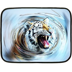 Tiger Animal Art Swirl Decorative Fleece Blanket (mini) by Nexatart