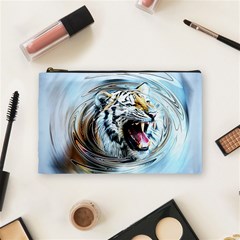 Tiger Animal Art Swirl Decorative Cosmetic Bag (medium)  by Nexatart