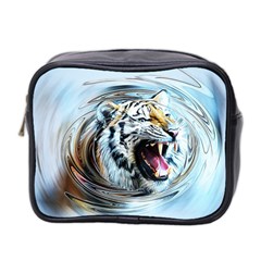 Tiger Animal Art Swirl Decorative Mini Toiletries Bag 2-side by Nexatart