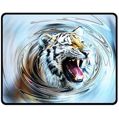 Tiger Animal Art Swirl Decorative Fleece Blanket (medium)  by Nexatart