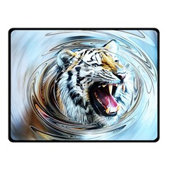 Tiger Animal Art Swirl Decorative Fleece Blanket (small) by Nexatart