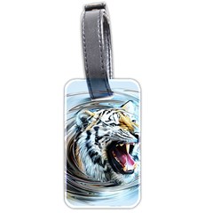 Tiger Animal Art Swirl Decorative Luggage Tags (two Sides) by Nexatart