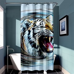 Tiger Animal Art Swirl Decorative Shower Curtain 36  X 72  (stall)  by Nexatart