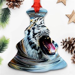 Tiger Animal Art Swirl Decorative Ornament (christmas Tree)  by Nexatart