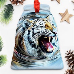 Tiger Animal Art Swirl Decorative Bell Ornament (two Sides) by Nexatart