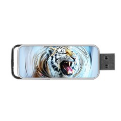 Tiger Animal Art Swirl Decorative Portable Usb Flash (two Sides)