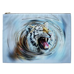 Tiger Animal Art Swirl Decorative Cosmetic Bag (xxl)  by Nexatart