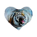 Tiger Animal Art Swirl Decorative Standard 16  Premium Heart Shape Cushions Front