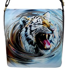 Tiger Animal Art Swirl Decorative Flap Messenger Bag (s) by Nexatart