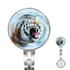 Tiger Animal Art Swirl Decorative Stainless Steel Nurses Watch by Nexatart