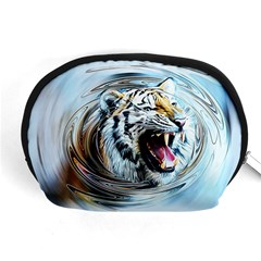 Tiger Animal Art Swirl Decorative Accessory Pouches (medium)  by Nexatart