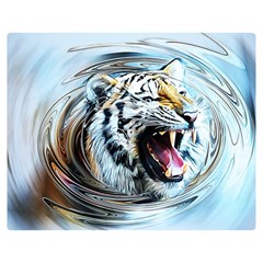 Tiger Animal Art Swirl Decorative Double Sided Flano Blanket (medium)  by Nexatart