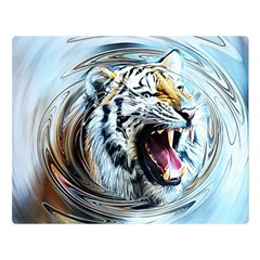 Tiger Animal Art Swirl Decorative Double Sided Flano Blanket (large)  by Nexatart