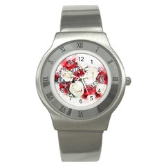 Flowers Roses Bouquet Art Nature Stainless Steel Watch by Nexatart