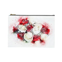 Flowers Roses Bouquet Art Nature Cosmetic Bag (large)  by Nexatart