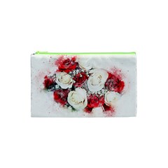 Flowers Roses Bouquet Art Nature Cosmetic Bag (xs) by Nexatart