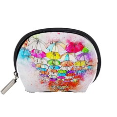 Umbrella Art Abstract Watercolor Accessory Pouches (small) 