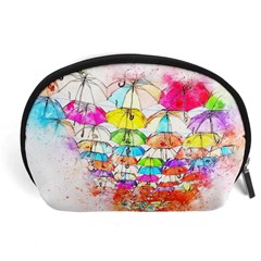 Umbrella Art Abstract Watercolor Accessory Pouches (large)  by Nexatart