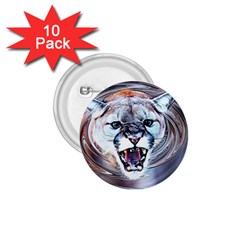 Cougar Animal Art Swirl Decorative 1 75  Buttons (10 Pack) by Nexatart