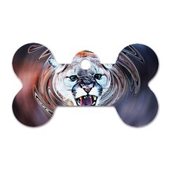 Cougar Animal Art Swirl Decorative Dog Tag Bone (one Side) by Nexatart