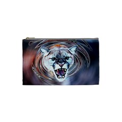 Cougar Animal Art Swirl Decorative Cosmetic Bag (small)  by Nexatart