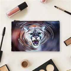 Cougar Animal Art Swirl Decorative Cosmetic Bag (medium)  by Nexatart