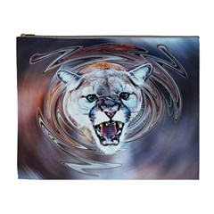 Cougar Animal Art Swirl Decorative Cosmetic Bag (xl) by Nexatart