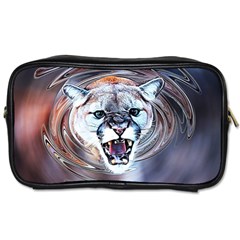 Cougar Animal Art Swirl Decorative Toiletries Bags 2-side by Nexatart