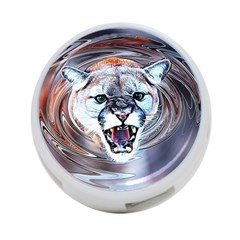 Cougar Animal Art Swirl Decorative 4-port Usb Hub (two Sides)  by Nexatart