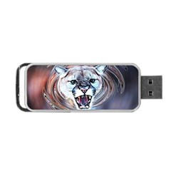 Cougar Animal Art Swirl Decorative Portable Usb Flash (one Side) by Nexatart