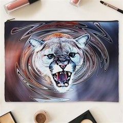 Cougar Animal Art Swirl Decorative Cosmetic Bag (xxxl)  by Nexatart