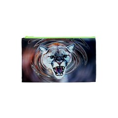 Cougar Animal Art Swirl Decorative Cosmetic Bag (xs) by Nexatart