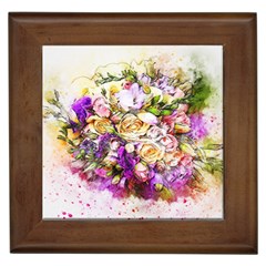 Flowers Bouquet Art Nature Framed Tiles by Nexatart