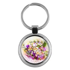 Flowers Bouquet Art Nature Key Chains (round)  by Nexatart