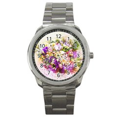 Flowers Bouquet Art Nature Sport Metal Watch by Nexatart