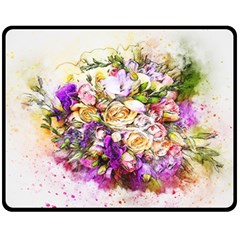 Flowers Bouquet Art Nature Fleece Blanket (medium)  by Nexatart