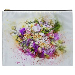 Flowers Bouquet Art Nature Cosmetic Bag (xxxl)  by Nexatart